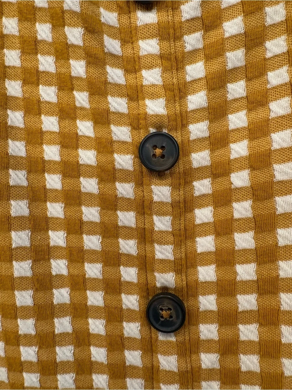 Madewell Gingham Button-Front Sundress in Mustard - Picture 2 of 3